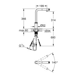 Grohe Minta Smartcontrol Eviye Bataryası - 31613A00 - 2