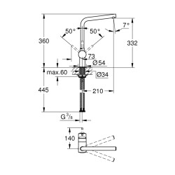 Grohe Minta Tek Kumandalı Eviye Bataryası - 31375A00 - 2