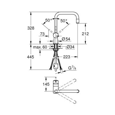 Grohe Minta Tek Kumandalı Eviye Bataryası - 32067000 - 2