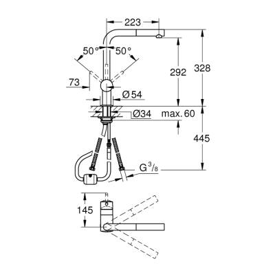 Grohe Minta Tek Kumandalı Eviye Bataryası - 32168000 - 2