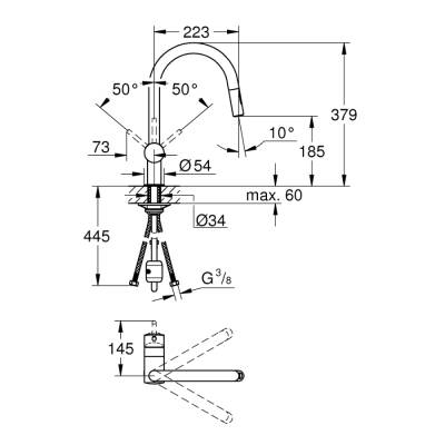 Grohe Minta Tek Kumandalı Eviye Bataryası - 32321A02 - 2