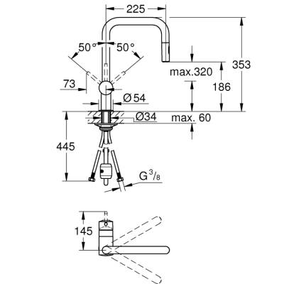 Grohe Minta Tek Kumandalı Eviye Bataryası - 32322DC2 - 2