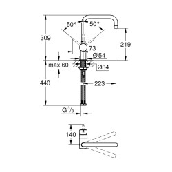 Grohe Minta Tek Kumandalı Eviye Bataryası - 32488000 - 2