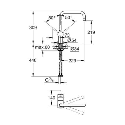 Grohe Minta Tek Kumandalı Eviye Bataryası - 32488Da0 - 2