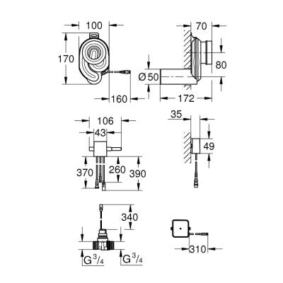 Grohe Pisuar İçin Sıcaklık Sensörü - 39368000 - 2