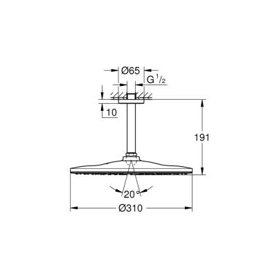 Grohe Rainshower Mono 310 Tepe Duşu Seti 142 Mm, Tek Akışlı - 26559000 - 2