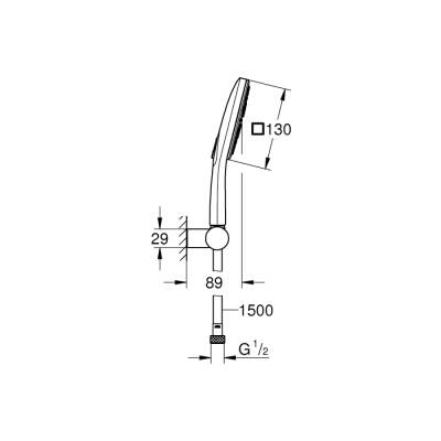 Grohe Rainshower Smartactive 130 Cube Duşu Seti 3 Akışlı - 26588Ls0 - 2