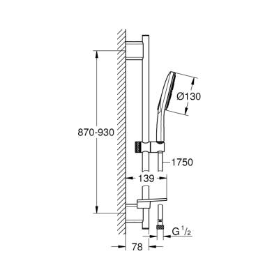 Grohe Rainshower Smartactive 130 Sürgülü Duş Seti 3 Akışlı - 26548000 - 2