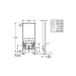 Grohe Rapid Sl Bide İçin Gömme Rezervuar, 1.13 M Montaj Yüksekliği - 38553001 - 2