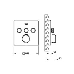 Grohe Smartcontrol 3 Valfli Akış Kontrollü Ankastre Duş Bataryası - 29149000 - 2