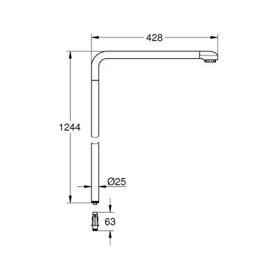 Grohe Tadilat/Yenileme İçin Duş Sistemi Borusu - 48497000 - 1