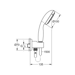 Grohe Tempesta 100 El Duşu Seti 2 Akışlı - 26406001 - 2