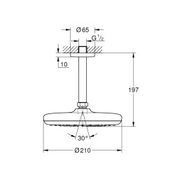 Grohe Tempesta 210 Tepe Duşu Seti 142 Mm, Tek Akışlı - 26414000 - 2