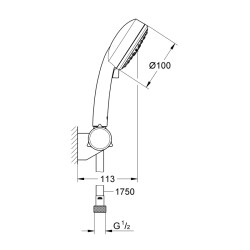 Grohe Tempesta Cosmopolitan 100 Duş Seti 3 Akışlı - 27584002 - 2