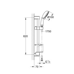 Grohe Tempesta Rustic 100 Sürgülü Duş Seti 4 Akışlı - 27609001 - 2