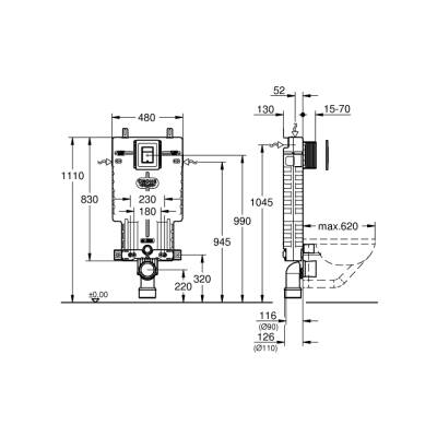 Grohe Uniset 2'Si 1 Arada Gömme Rezervuar Seti - 38825000 - 2