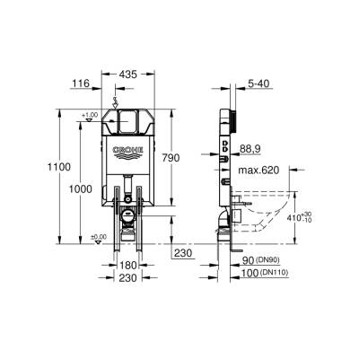 Grohe Uniset İnce Uniset İnce Gömme Rezervuar - 39840000 - 2