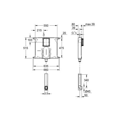 Grohe Wc 80 Mm İçin Gömme Rezervuar - 38863000 - 2