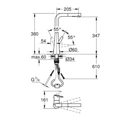 Grohe Zedra Tek Kumandalı Eviye Bataryası - 32553002 - 2