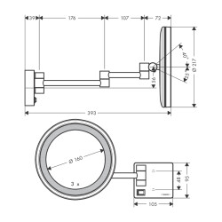 HansGrohe Addstoris Makyaj Aynası - 41790000 - 2