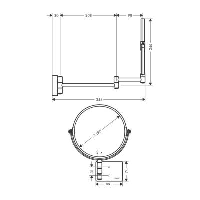 HansGrohe Addstoris Makyaj Aynası - 41791340 - 2