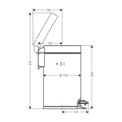 HansGrohe Addstoris Pedallı Çöp Kutusu - 41775000 - 2