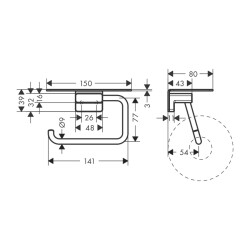 HansGrohe Addstoris Tuvalet Kağıtlığı - 41772990 - 2