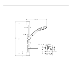 HansGrohe Croma 100 Aplike Duş Sistemi Vario, Ecostat Comfort Termostat Ve 90 Cm Duş Barı İle - 27035000 - 2