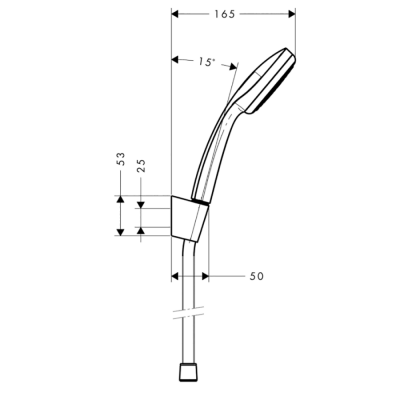 HansGrohe Croma 100 Duş Askı Seti Mono, 160 Cm Duş Hortumu İle - 27575000 - 2