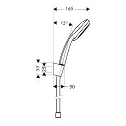 HansGrohe Croma 100 Duş Askı Seti Vario, 160 Cm Duş Hortumu İle - 27594000 - 2