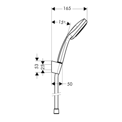 HansGrohe Croma 100 Duş Askı Seti Vario, 160 Cm Duş Hortumu İle - 27594000 - 2