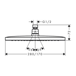 HansGrohe Croma E Tepe Duşu 280 1 Jet Ecosmart - 26258000 - 2