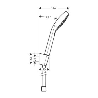 HansGrohe Croma Select E Duş Askı Seti 1 Jet, 160 Cm Duş Hortumu İle - 26412400 - 2