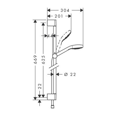 HansGrohe Croma Select E Duş Seti 1 Jet, 65 Cm Duş Barı İle - 26584400 - 2