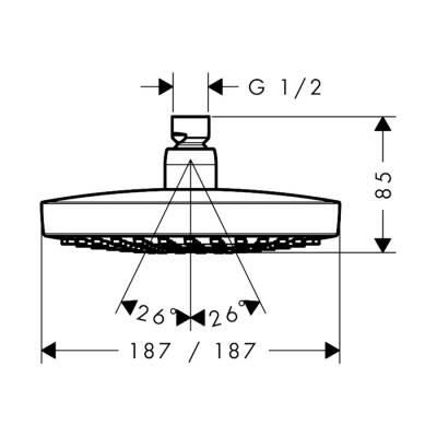 HansGrohe Croma Select E Tepe Duşu 180 2 Jet - 26524400 - 2