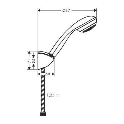 HansGrohe Crometta 85 Duş Askı Seti Mono, 125 Cm Duş Hortumu İle - 27576000 - 2