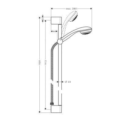 HansGrohe Crometta 85 Duş Seti Mono, 90 Cm Duş Barı İle - 27729000 - 2