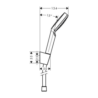 HansGrohe Crometta Duş Askı Seti 1 Jet, 125 Cm Duş Hortumu İle - 26690400 - 2