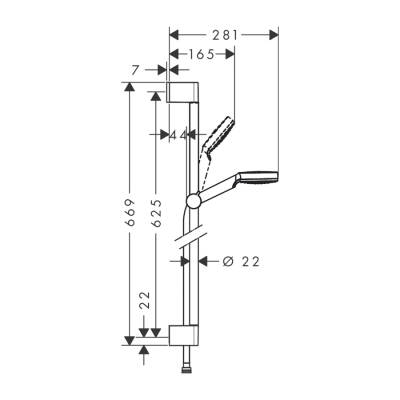 HansGrohe Crometta Duş Seti 1 Jet, 65 Cm Duş Barı İle - 26533400 - 2