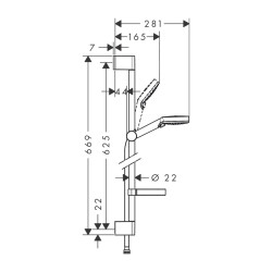 HansGrohe Crometta Duş Seti Vario, 65 Cm Duş Barı Ve Sabunluk İle - 26553400 - 2