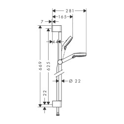 HansGrohe Crometta Duş Seti Vario, Ecosmart, 9 Lt/Dk, 65 Cm Duş Barı İle - 26534400 - 2