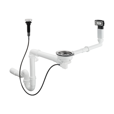 HansGrohe D16 - 11 Otomatik Gider Ve Taşma Seti Tek Hazneli Granit Eviye İçin - 43937000 - 1