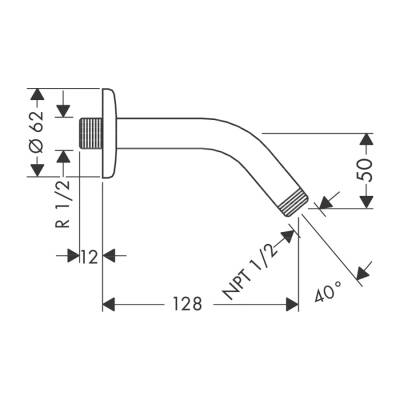 HansGrohe Duş Dirseği 12.8 Cm - 27411000 - 2