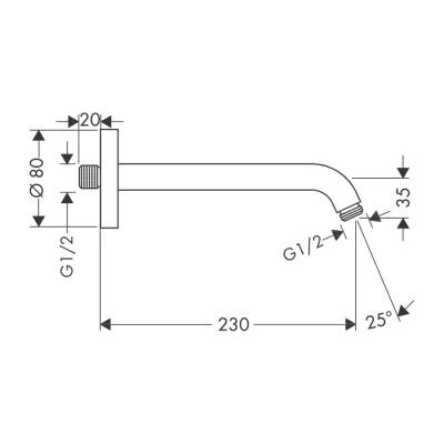 HansGrohe Duş Dirseği 23 Cm - 27412000 - 2