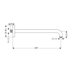 HansGrohe Duş Dirseği 38.9 Cm - 27413000 - 2