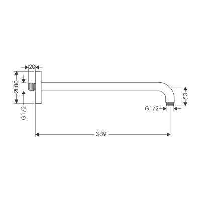 HansGrohe Duş Dirseği 38.9 Cm - 27413340 - 2