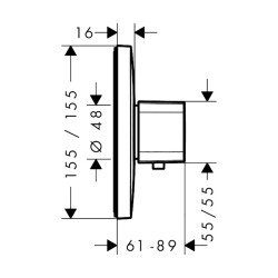 HansGrohe Ecostat E Termostat Yüksek Debi, Ankastre Montaj - 15706000 - 2