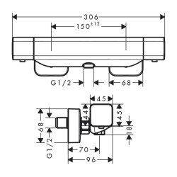 HansGrohe Ecostat E Termostatik Duş Bataryası, Aplike - 15773000 - 2