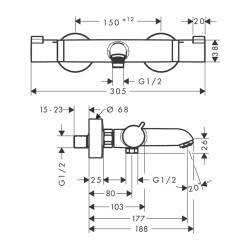 HansGrohe Ecostat Termostatik Banyo Comfort Aplike - 13114000 - 2