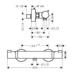 HansGrohe Ecostat Termostatik Duş Comfort Aplike - 13116000 - 2